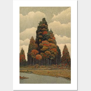 Autumnal Forest Grove Posters and Art